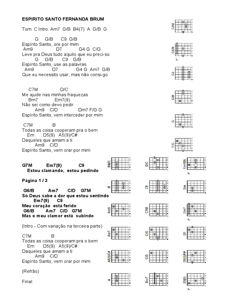 Cifra Espírito Santo PDF