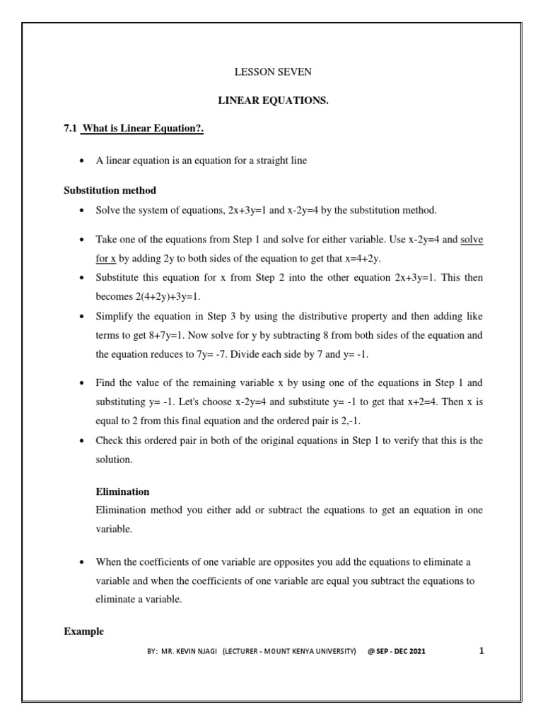 Solving Binary Linear Equations | PDF | Equations | System Of Linear ...