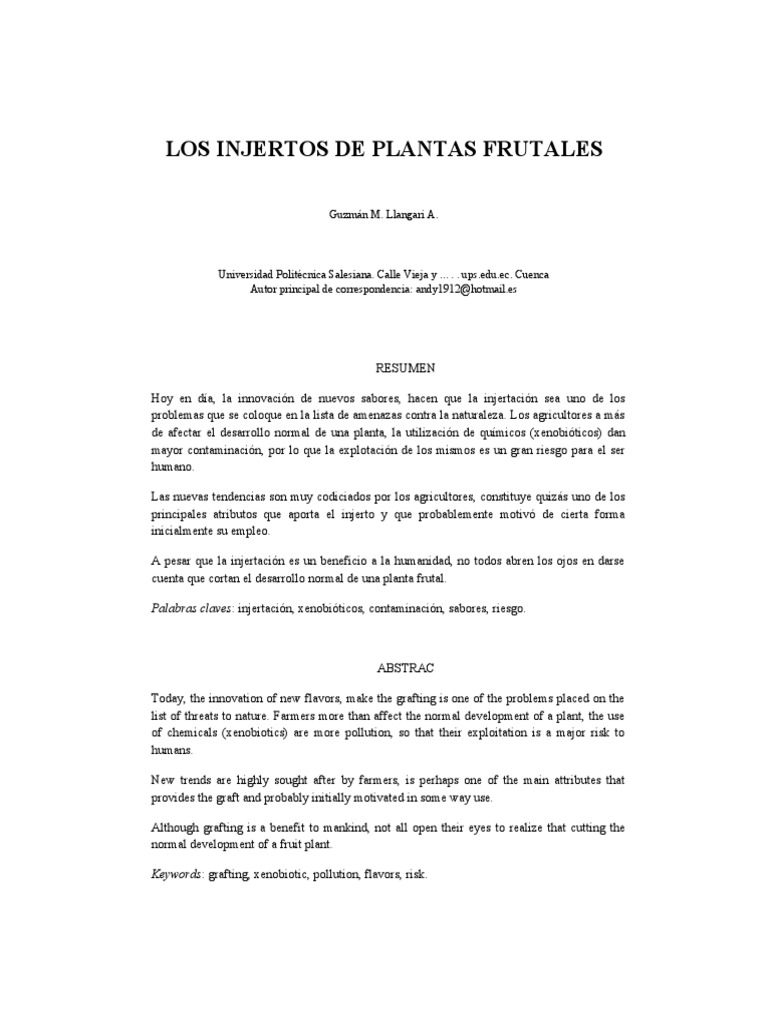 Infografía sobre Injertos Frutales | PDF | Agrios | Injerto