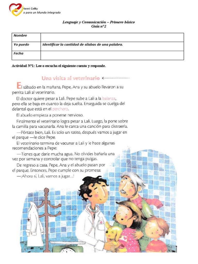Guía de Lenguaje - Primero Básico | PDF | Artes del Lenguaje y ...