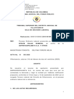 Auto OL Sala 16feb23 Jose Rojas VS Asprovespulmeta 2019 00189 01 Apelación No Contestada Dda y Nulidad - Decreto806