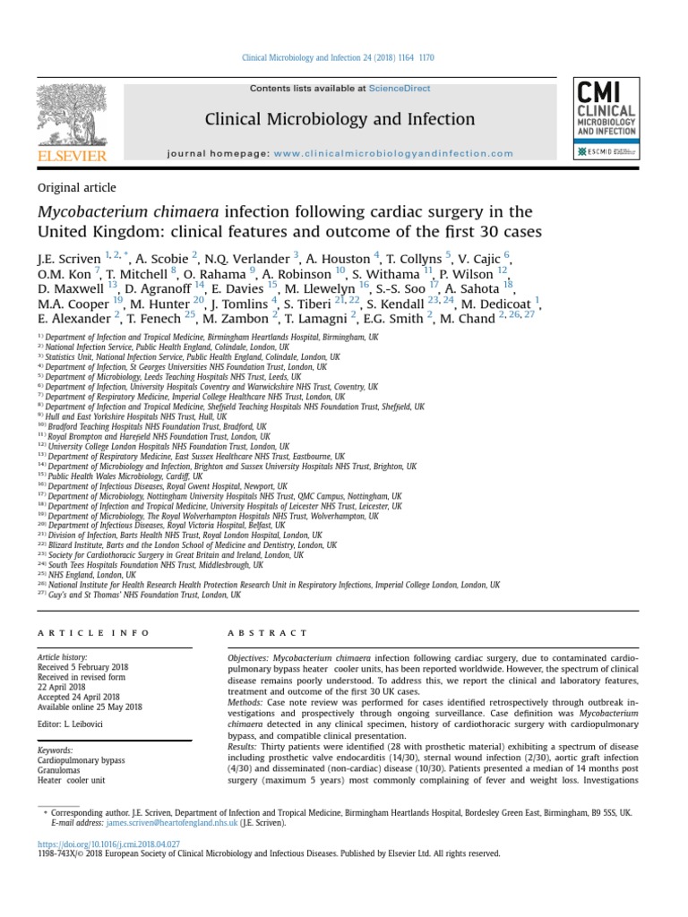 Mycobacterium Chimaera Lung Infection – RIGH