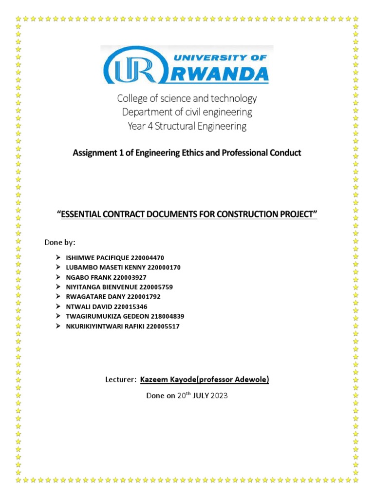 Essential Contract Documents for Construction | PDF | Specification ...