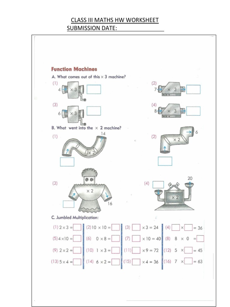 Class III Maths Homework | PDF