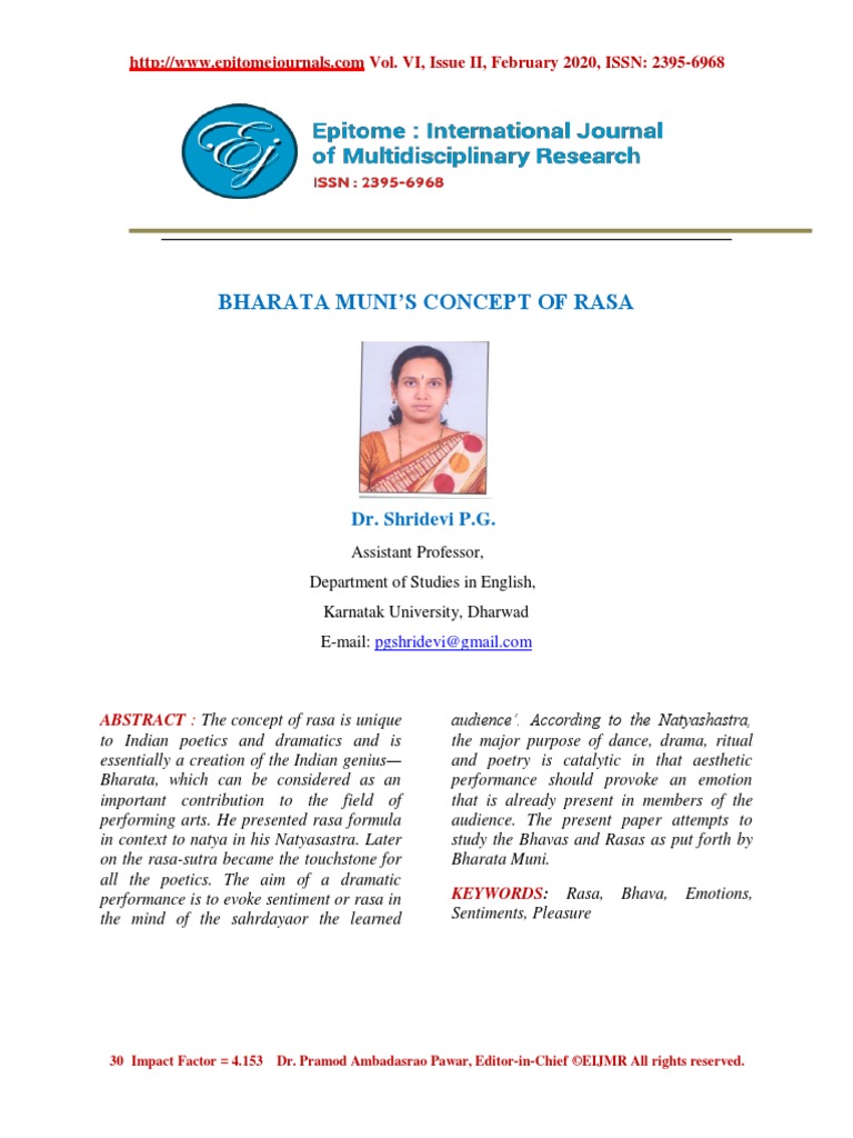 Bharta Muni's Concept of Rasa and Bhava | PDF | Art | Poetry