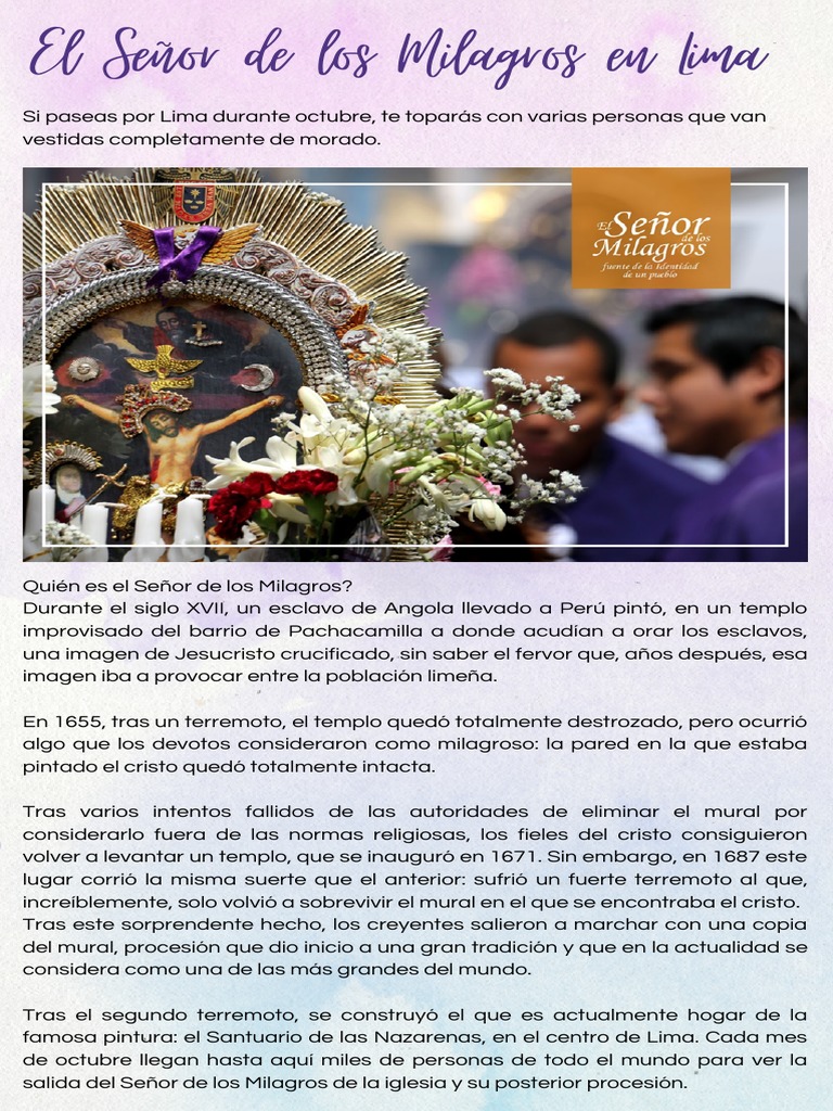 historia del señor de los milagros | PDF