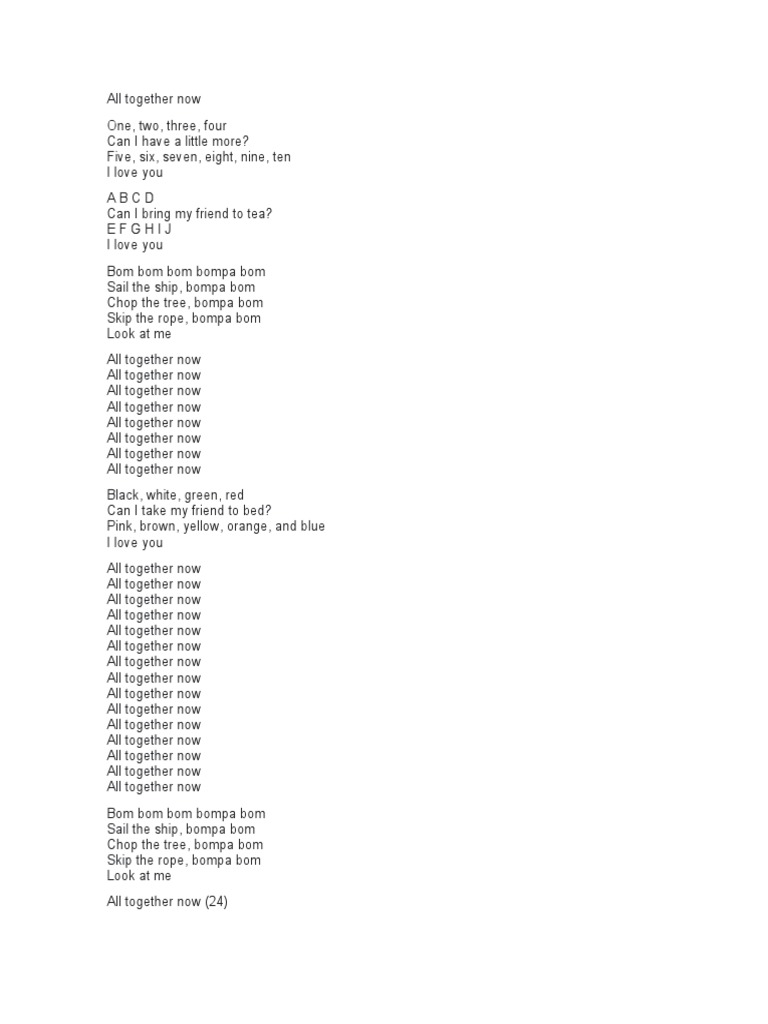 All Together Now PDF