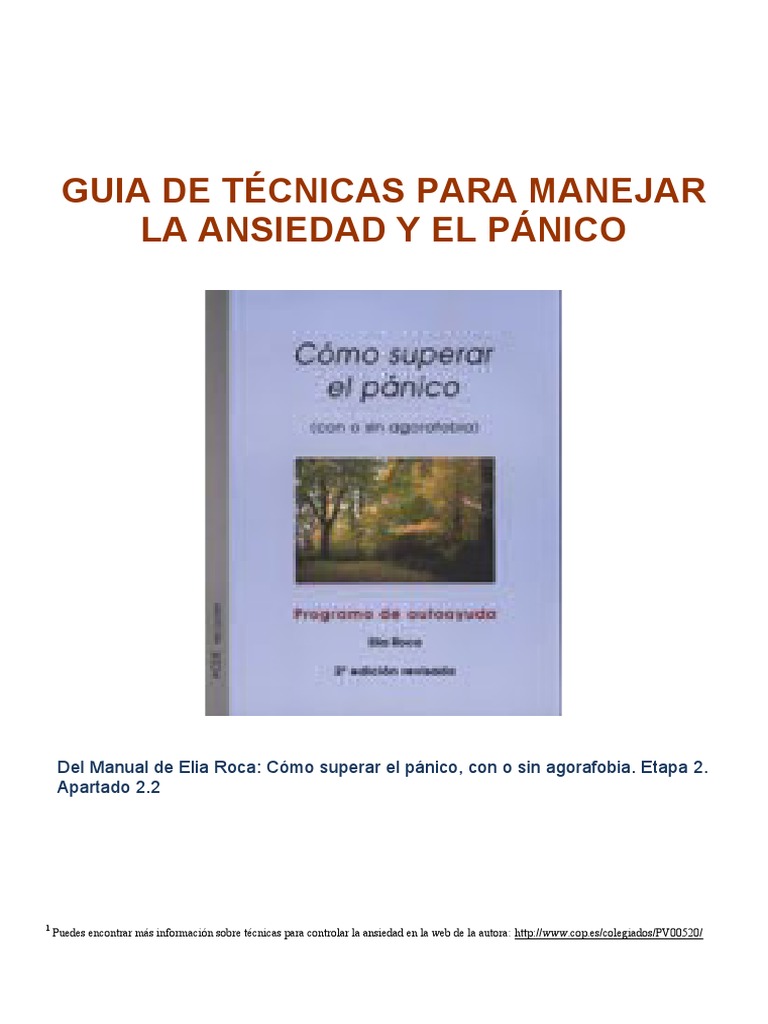 Guia de Técnicas para Manejar La Ansiedad y El Pánico | PDF | Ansiedad ...