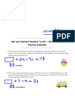 Add and Subtract - Word Problems Answers