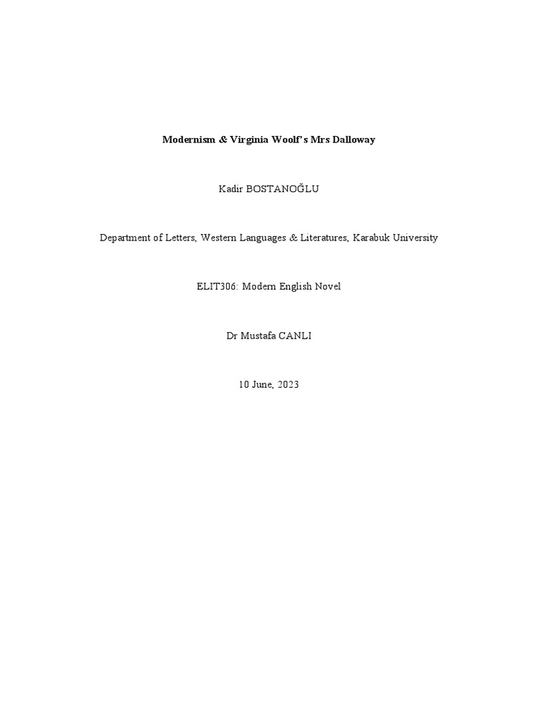 Modernism mrs dalloway pdf mrs dalloway virginia woolf