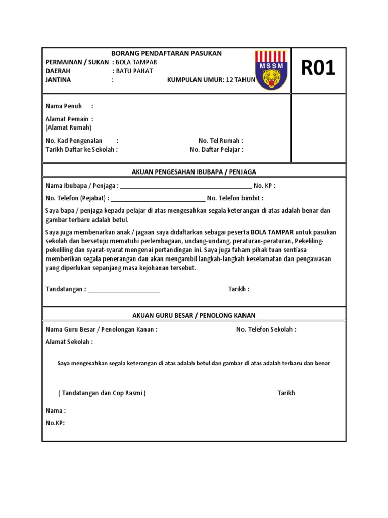 Borang pendaftaran individu ro1 pdf