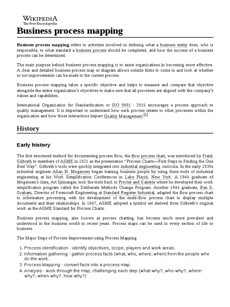 Business Process Mapping PDF Business Information Technology