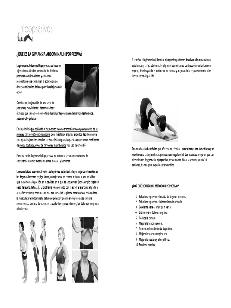 Hipopresivos QUE SON PDF Músculo esquelético Anatomía