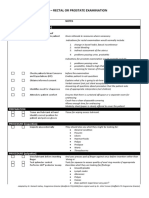 Rectal and Prostate Examination Assessment Sheet