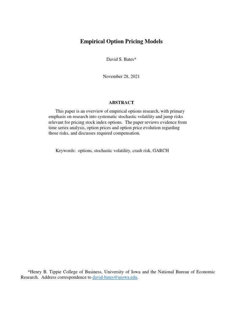 Empirical Models for Option Pricing | PDF | Option (Finance ...