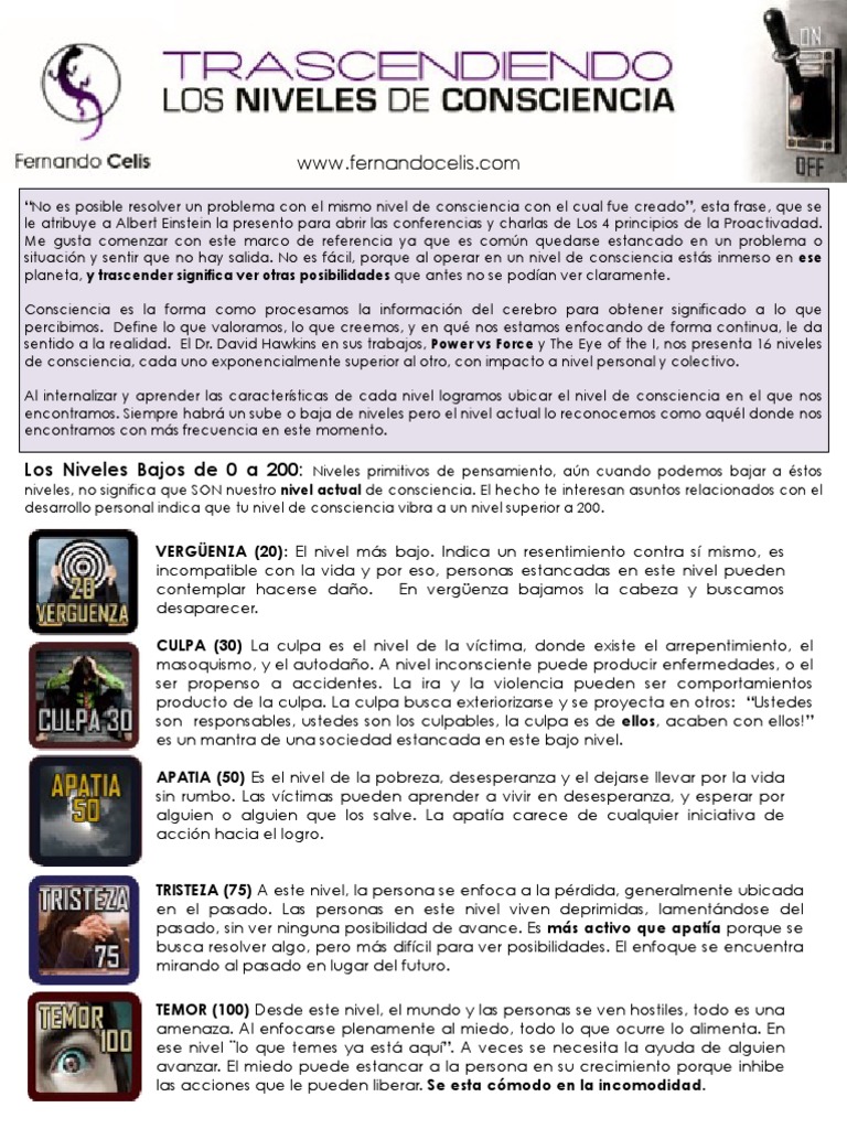 Niveles de Consciencia según David Hawkins | PDF | Amor | Culpa (emoción)