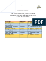 Calendariz. Año Escolar 2023