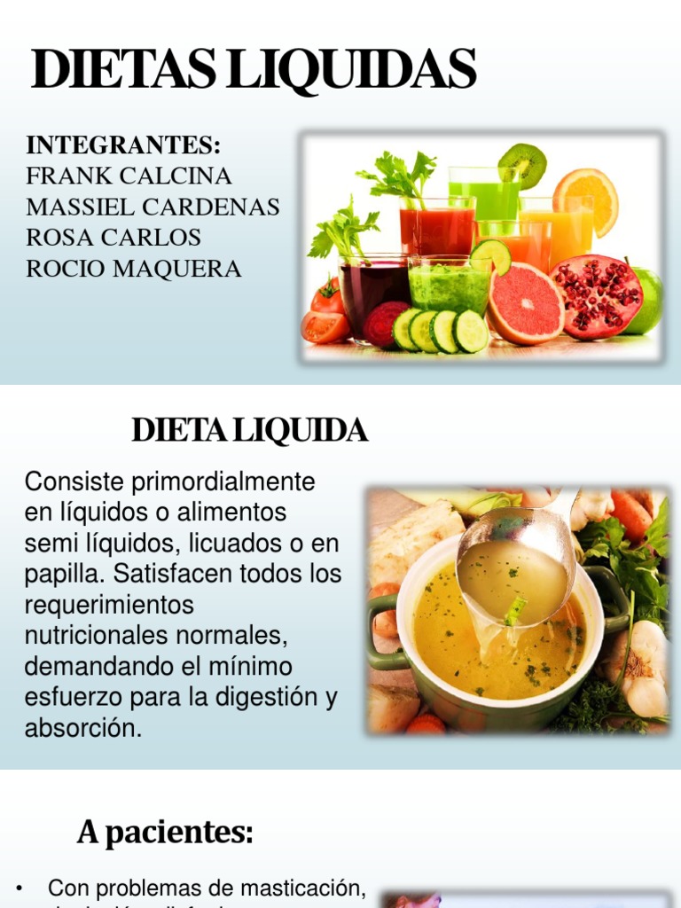 Gua de Dietas Lquidas para Pacientes | PDF | Dieta | Alimentos