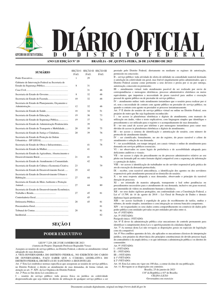Dodf 019 26-01-2023 Integra | PDF | Serviços públicos | Orçamento