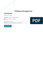 HIST 324 - La Politique Etrangere Du Cameroun - PDF - Cameroun - État