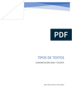 Comunicacion Oral y Escrita Tipos de Textos