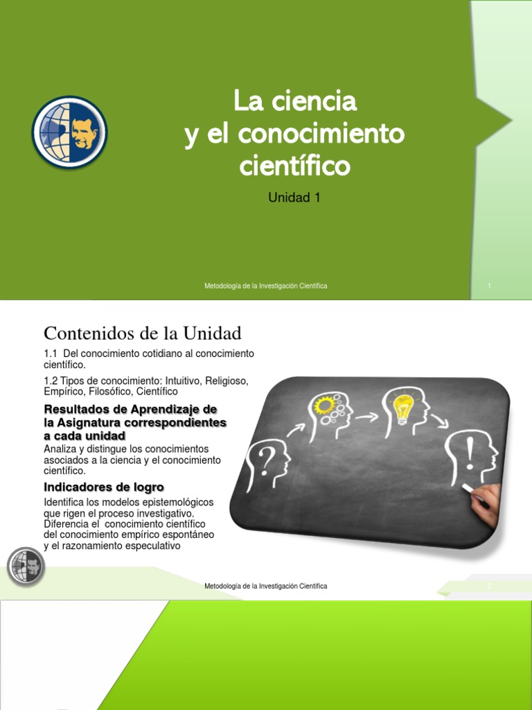Unidad 1 (1P) - La Ciencia y El Conocimiento Científico | PDF ...