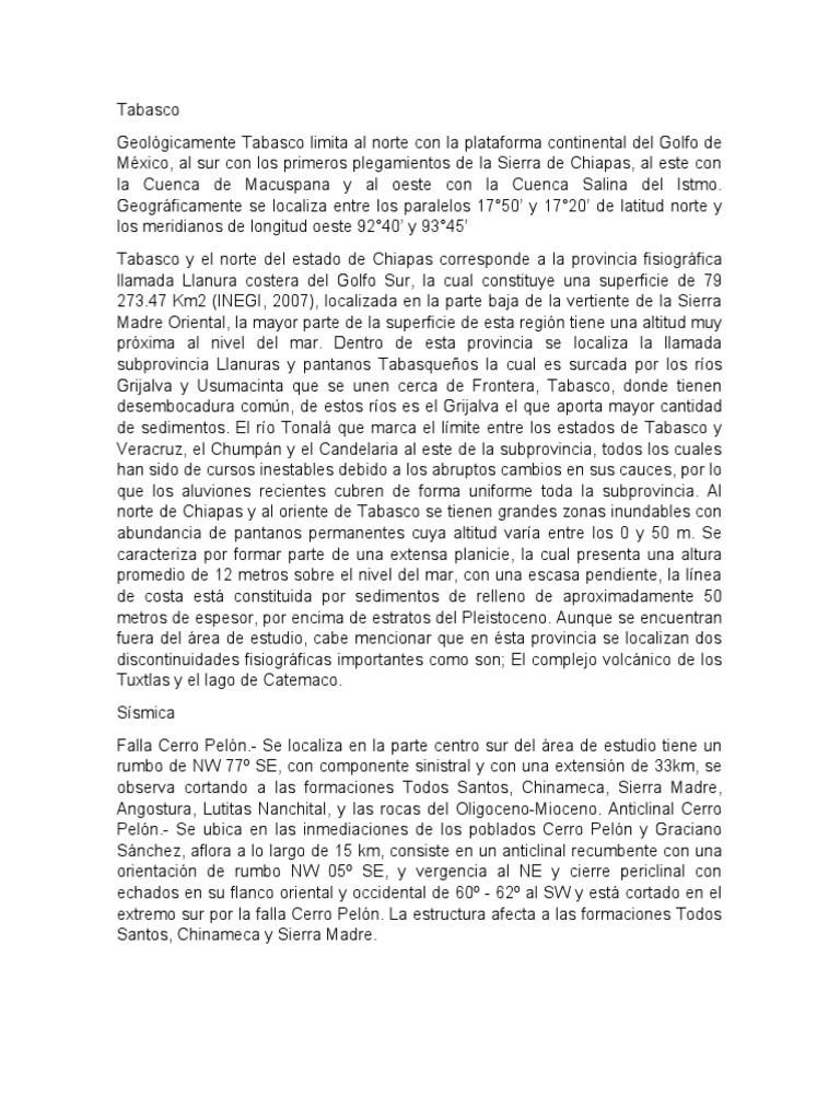 Tabasco | PDF | Naturaleza | Geología