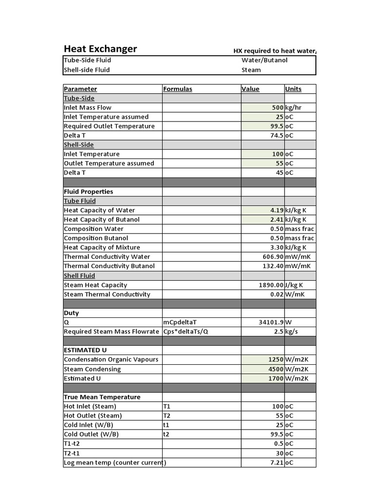 Heat Exchanger Sizing PDF Heat Exchanger Viscosity