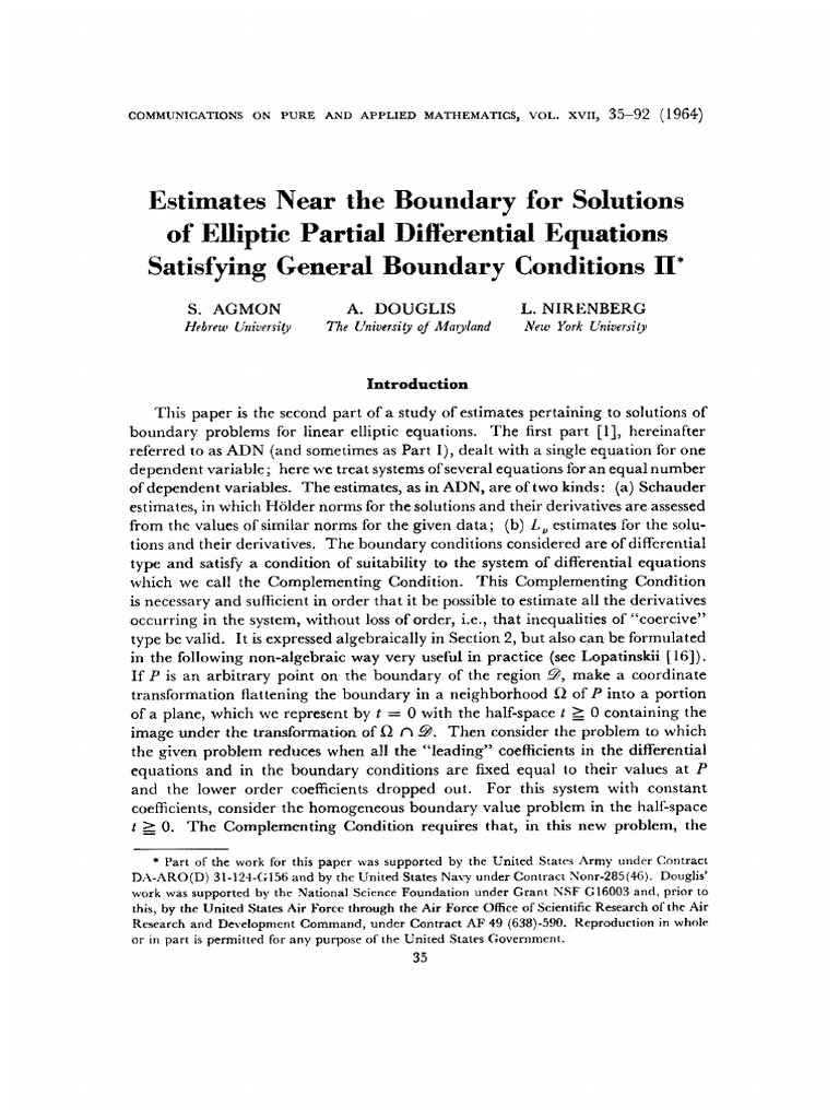 Boundary Estimates for Elliptic PDEs | PDF | Equations | Matrix ...