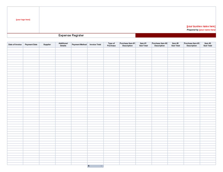 Expense Register | PDF