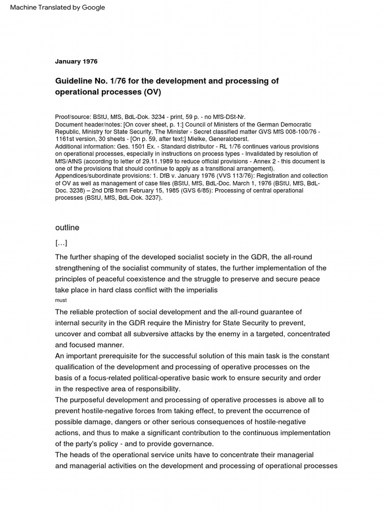Richtlinie Nr. 176 Zur Entwicklung Und Bearbeitung Operativer