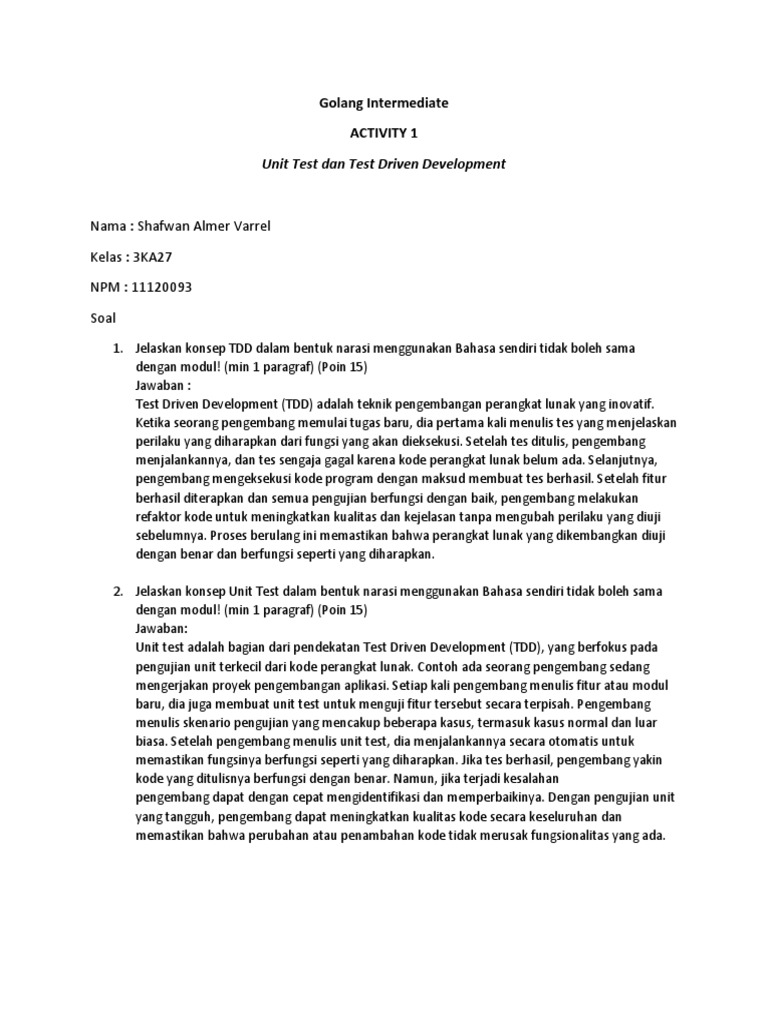 Pert1 Act1 Shafwan Almer Varrel 11120093 | PDF | Seni | Teknologi ...