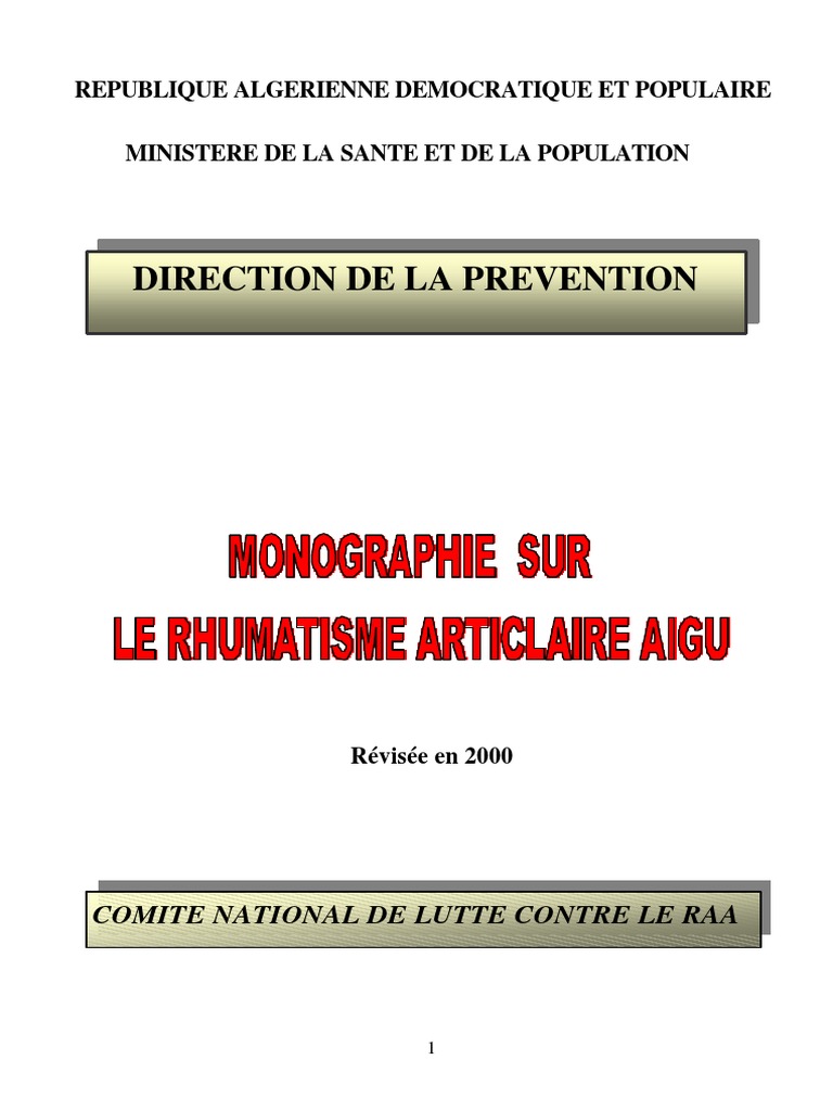 Lutte contre le RAA en Algérie | PDF | Streptocoque | Sciences de la santé