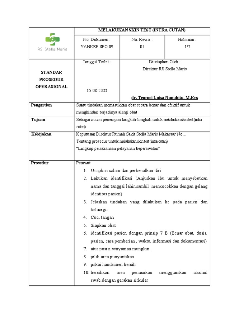 Melakukan Skin Test | PDF
