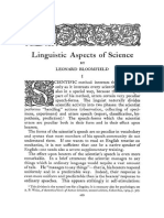 Bloomfield, Leonard. Linguistic Aspects of Science