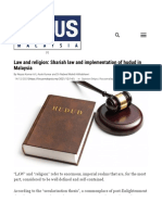 Law and Religion Shariah Law and Implementation of Hudud in Malaysia