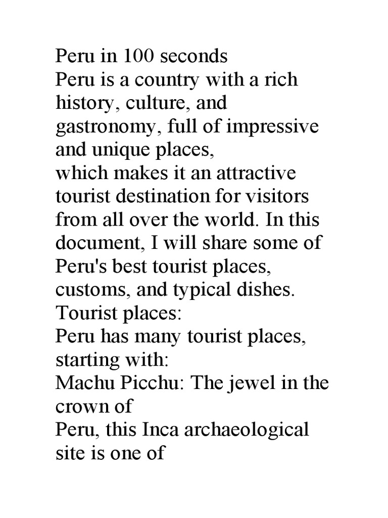 Peru in 100 seconds pdf machu picchu peru
