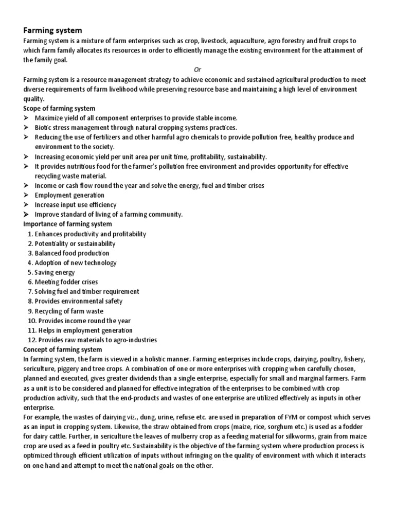 Farming Systems for Sustainable Agriculture | PDF | Agriculture ...