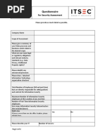 Questionnaire Security Assessment 2020