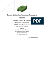 Colegio Nacional de Educacion Profesional Tecnica: Carrera Control de Calidad