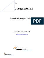 Lecture Notes: Metode Keuangan Lainnya