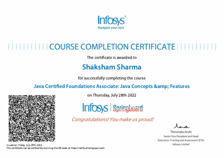 Java Foundation Infosys | PDF