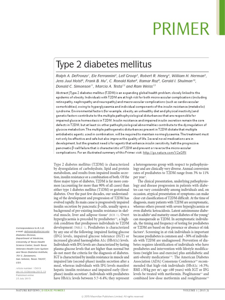 Understanding Type 2 Diabetes Mellitus | PDF | Prediabetes | Diabetes