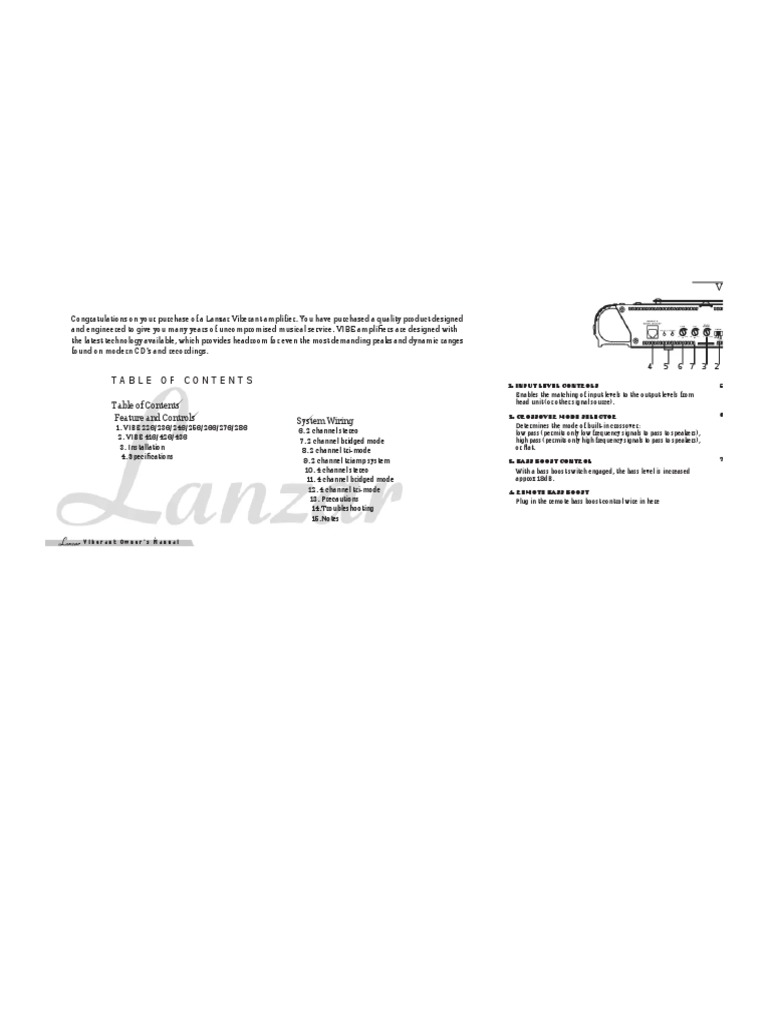 Manual de Usuario Lanzar VIBE 416 (9 Páginas) 3 | PDF | Amplifier ...