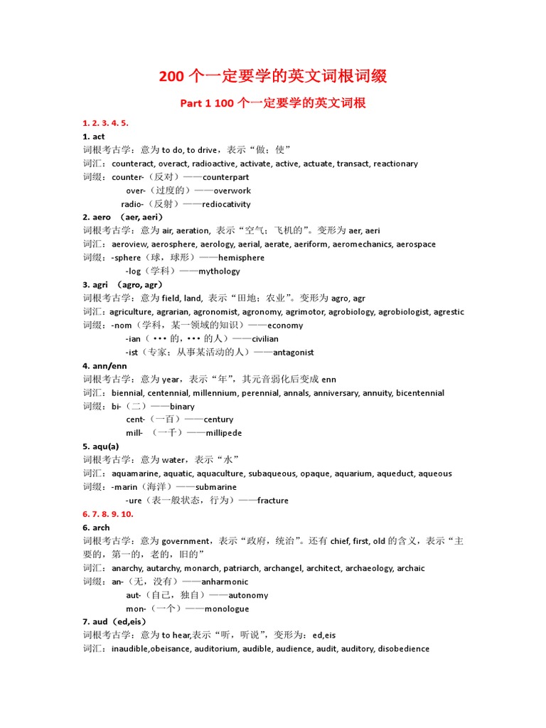210702 173428-词汇量暴增要知道的词根词缀 | PDF
