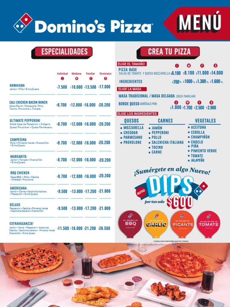 Menú Domino's Pizza 2023 | PDF | Pizza | Alimentos
