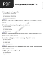 Total Quality Management (TQM) Mcqs (Set-1) : 1. How A Quality Can Be Quantified