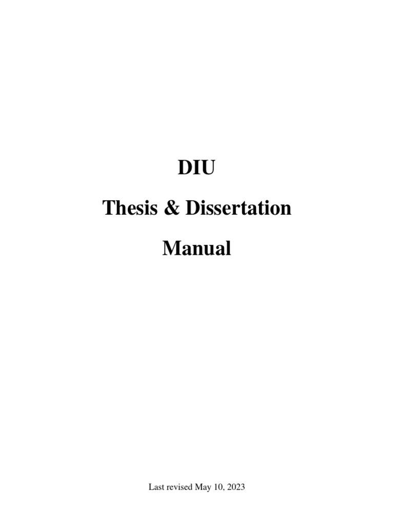 Thesis and Dissertation Preparation Guide | PDF | Thesis | Hypothesis