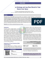 Low Volume Plasma Exchange and Low Dose Steroid To Treat Severe Liver Injury