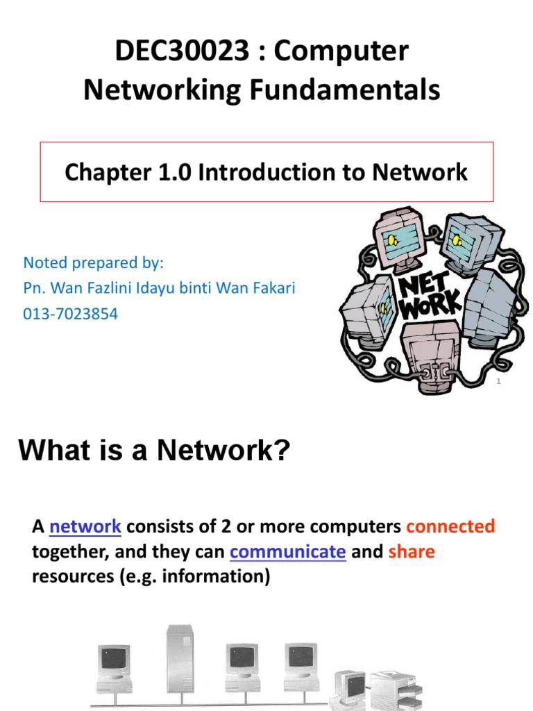 Computer Networking Fundamentals Chapter 1 PDF Computer Network